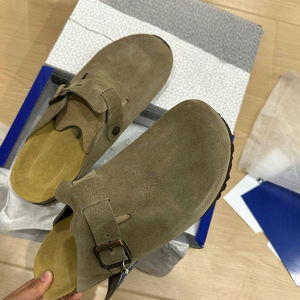 Birkenstocks Nieuwe Stijl Zomer Lente Kinder Enkele Schoenen Half Bedekte Birkenstocks Kurk Zool Koeienhuid Verhoogde Dikke Zool - Product Image 5