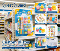 Emballage blister personnalisé anti-fissures pour jouets suspendus, carte de support imprimée OEM, boîtier blister transparent pour marchandises de jouets
