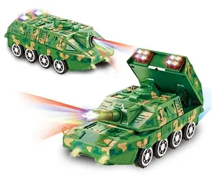 Elektrikli deforme araba pil kumandalı askeri zırhlı trafik araçları araç plastik oyuncak ışık ve müzik ile çocuklar için