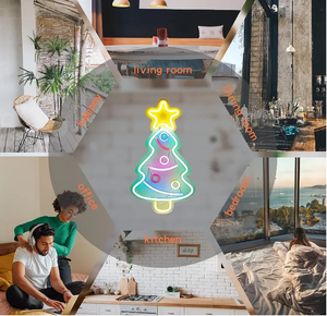 SALES1 Lumière Nocturne LED Néon Acrylique Suspendue de Noël avec Alimentation IP44 220V - Product Image 6