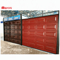 Porte de garage en alliage d'aluminium de qualité supérieure avec fenêtre en verre, télécommande, antivol, renforcée, résistante au vent, design moderne et minimaliste pour villa