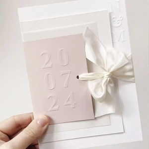 การ์ดเชิญแบบกำหนดขนาดเองพร้อมลายนูน, นามบัตรสไตล์ตะวันตก, กระดาษทำมือแบบ<span class=keywords><strong>จีน</strong></span>, การพิมพ์บนกระดาษแข็ง, และซองจดหมาย - Product Image 1