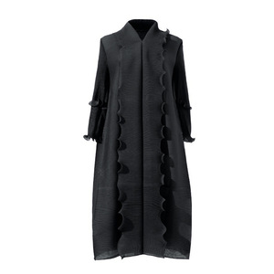 Robes maxi de soirée en mousseline de soie de haute qualité, couleur unie, <span class=keywords><strong>Miyaki</strong></span>, modestes, plissées, élégantes, grande taille, printemps été, femmes, volants - Product Image 3