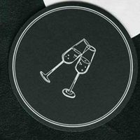 Sous-verres ronds noirs en papier absorbant avec logo personnalisé en feuille d'aluminium et gaufrage pour bars, boissons, clubs de golf, artisanat, arts, mariages, hôtels, fêtes