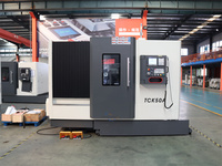 TCK50Y Machine de tour CNC horizontale 500/800/1500mm longueur tourelle électrique outils vivants 220V Compatible GSK Siemens Fanuc lit incliné
