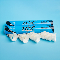Volants de badminton TCX 9000 en plumes de canard bleues, ultra durables, pour un vol professionnel et directement de l'usine, pour l'entraînement des clubs de badminton