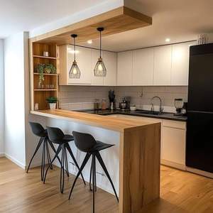 ออกแบบเฟอร์นิเจอร์บ้านสไตล์โมเดิร์นมินิมอล รูปทรงตัวแอล ชุดครัวสำเร็จรูปแบบสั่งทำพิเศษ ตู้เมลามีน พร้อมอ่างล้างจาน - Product Image 3