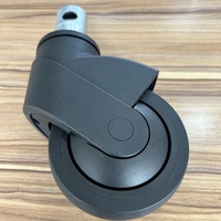 Roue pivotante noire en TPR de 100 mm (4 pouces) avec frein central et verrouillage pour fauteuils roulants et lits de soins à domicile