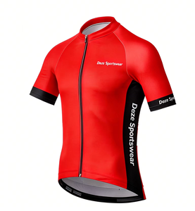 Jersey de Ciclismo de Manga Corta con Cierre Completo, Personalizado con Logotipo, de Secado Rápido, Transpirable, de Poliéster y Spandex, al por Mayor, Uniforme de Equipo OEM - Product Image 2