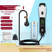 Nouveau chargeur portable intégré 3,5 kW avec fonction de charge et de décharge, type 2, V2L, prise personnalisable, câble de 5 m, écran couleur
