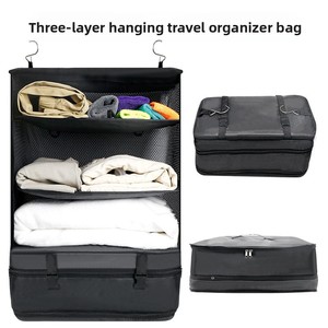 Sac de rangement pliable pour vêtements, organisateur de garde-robe, sac de rangement suspendu à plusieurs niveaux, sac de rangement pratique pour dortoir - Product Image 1