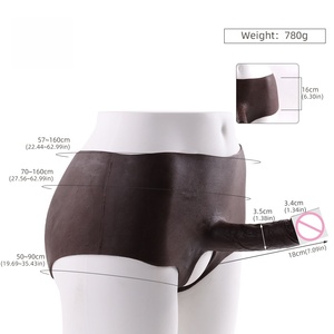 Mutande in silicone indossabili senza mutandine interne per <span class=keywords><strong>donne</strong></span>, con pene finto, giocattolo per masturbazione maschile e femminile, pantaloni portatili - Product Image 2