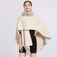 Nouvelle collection automne/hiver : Écharpe longue en acrylique pour femme, châle, cape, cardigan tricoté avec bordure en fourrure et pompons, style musulman – Meilleure vente en direct