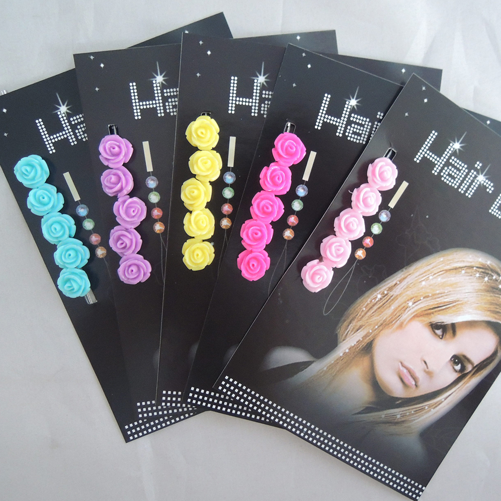 Аксессуары для волос высокого качества блестящие украшения для волос из смолы с цветами для девочек