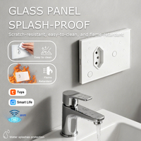 Prise murale intelligente Wi-Fi Brésil 1 Gang avec interrupteur tactile intelligent et prise de courant pour boîtier mural standard 4x2, appareil domotique Wi-Fi