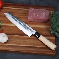 Couteau Kiritsuke professionnel de style japonais de 8 pouces, acier de haute qualité, lame forgée martelée avec manche en bois de hêtre