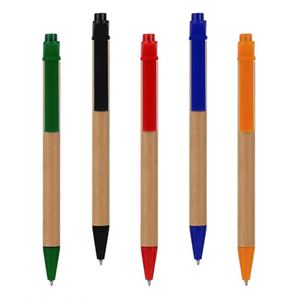 Stylos à bille personnalisés en papier recyclé écologique pour promotions d'entreprise, logo, largeur d'écriture 1,0 mm, impression personnalisable - Product Image 1