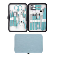 Ensemble de manucure et pédicure en acier inoxydable 10 pièces avec logo personnalisé et coupe-ongles roses pour le soin des pieds