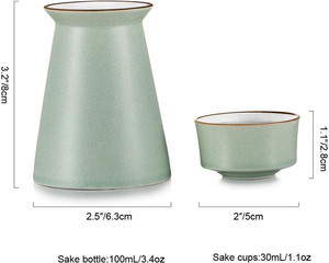 Bộ Ly Rượu Sake 5 Chiếc, Bằng Gốm, Màu Sáng, Thiết Kế Trang Nhã Độc Đáo, 4 Ly Rượu Sake Trong Hộp Quà Tặng, Bộ <span class=keywords><strong>Saki</strong></span> Nhật Bản - Product Image 2