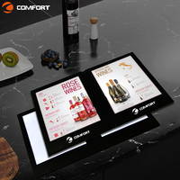 Menu de restaurant personnalisé avec impression de logo, porte-menu en acrylique, insert pour menu de restaurant, menu en cuir LED