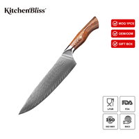 Couteau de Chef en Acier Damas 59 Couches 9Cr Japonais KitchenBliss avec Emballage Personnalisé OEM et Service de Logo