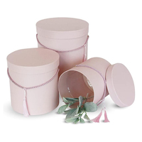 Cylindres en papier emballage luxe romantique Valentine rose boîtes à fleurs forme ronde fête de mariage faveur cas avec poignée