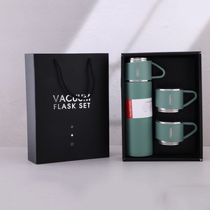 L nhà máy Kinh doanh Quà Tặng 3 cái 500ml thép không gỉ Phích chân không Flask du lịch ngoài trời Cà Phê Trà chai nước Bộ quà tặng 2 ly - Product Image 4