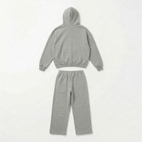 Ensemble 2 pièces personnalisé pour homme : Sweat à capuche et pantalon de survêtement large, couleur unie, bas ouvert, tenue décontractée