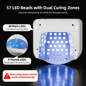 Lampe à ongles UV LED 2-en-1 pour séchage rapide du vernis gel avec capteur automatique, pour manucure complète des doigts et du pouce - Product Image 3