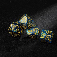 Ensemble de dés en acrylique DND RPG Dungeons and Dragons de haute qualité, personnalisés, bleus tourbillonnants, polyédriques, D4 D6 D8 D10 D12 D20 D30 D60 D100