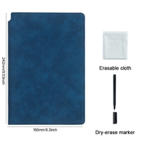 Bloc-notes tableau blanc A5 réutilisable en cuir, portable, avec stylo et chiffon d'effacement – Meilleure vente