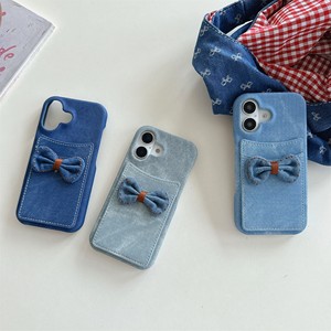 Bowknot Cowboy Jean Tissu Denim Étui En Cuir pour <span class=keywords><strong>iPhone</strong></span> <span class=keywords><strong>11</strong></span> 12 13 14 15 16 Pro Max Téléphone Cas <span class=keywords><strong>Avec</strong></span> <span class=keywords><strong>Porte</strong></span>-Cartes - Product Image 1