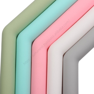 Pailles courbées en silicone A2413 personnalisées, épaisses, réutilisables, pour thé au lait, vente en gros - Product Image 5