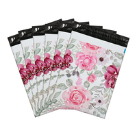 Sac d'emballage d'expédition de la série de fleurs colorées de l'entrepôt américain, sac d'emballage personnalisé pour les achats, polymailer, sac d'expédition