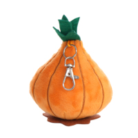 Schattige oranje ui pluche hanger Sweety Smiley gesimuleerde fruit- en groentepop sleutelhanger Mooi groenteornament voor schooltas