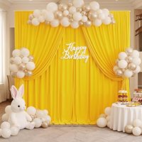 Gorden Pesta 2 Panel Tanpa Lipatan Warna Turquoise untuk Dekorasi Latar Belakang Pernikahan, Baby Shower, Ulang Tahun, Dapat Disesuaikan