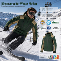 Veste de ski pour homme, manteau de snowboard d'hiver avec capuche amovible pour casque, ventilation, poignets à trous pour pouces, jupe anti-poudre, fournisseur en gros