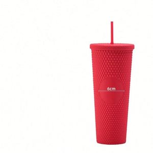 Gobelet noir mat sans BPA de 24 oz avec couvercle à grille et paillettes, et paille, pour boissons froides, compatible eau bouillante - Product Image 3