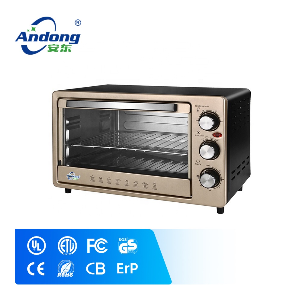 Andong 23L golden color table top electric oven roast bake grill home toaster oven