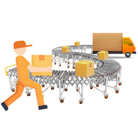 Convoyeur à rouleaux flexible et extensible à gravité, système de rouleaux manuel non motorisé robuste pour le déchargement de camions porte-conteneurs