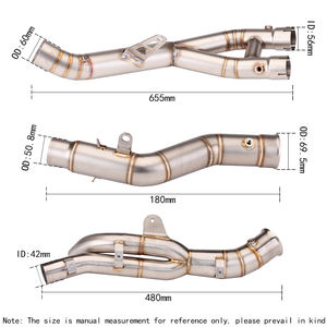 Tubo de enlace medio de escape para motocicleta R1 <span class=keywords><strong>MT10</strong></span> 2015 - <span class=keywords><strong>2021</strong></span> compatible con silenciador de 60mm - Product Image 3