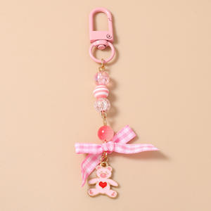 Nuevo Llavero de Moda para Bolso, Ligero, de Aleación de Zinc con Cuentas en Forma de Corazón, con Lazo y Oso, para Decoración de Bolsos - Product Image 6