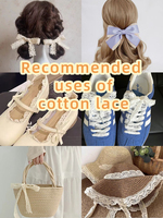 Haute qualité OEM fil de coton blanc élastique dentelle décoration bricolage décoration couture à la main artisanat dentelle