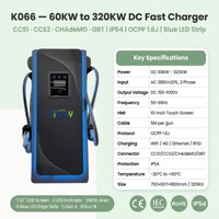 Chargeur rapide DC commercial 60KW 120KW 320KW à double pistolet, écran tactile 10 pouces, CCS1 CCS2 CHADEMO GBT OCPP 1.6J WiFi 4G RFID IP54