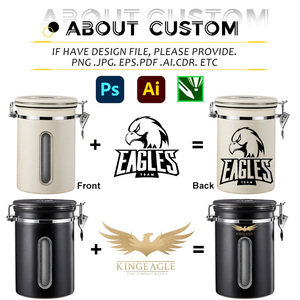 Barattolo per Alimenti in Acciaio Inox 304 con Logo Personalizzato, Ermetico con Finestra Trasparente, Regalo Promozionale, Contenitore <span class=keywords><strong>Sottovuoto</strong></span> per Caffè da Ufficio - Product Image 2