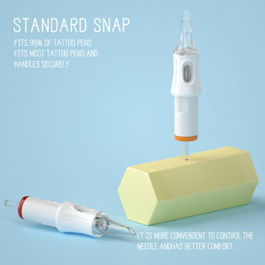 Suministro de máquina de pluma de tatuaje rotativa profesional Delineador redondo Sombra <span class=keywords><strong>Agujas</strong></span> de cartucho de tatuaje esterilizadas de silicona suave - Product Image 2