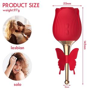 Farfalla Vibratore Rosa Forma di Aspirazione Vibratore Lingua Leccare Fiore Massaggio Masturbazione punto di G Del Giocattolo Del Sesso - Product Image 2