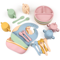 Vaisselle pour enfants sans BPA OEM ODM, bol en silicone, assiette à ventouse, ensemble d'alimentation pour bébé, ensemble d'alimentation pour tout-petit