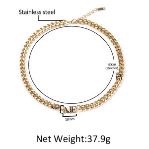 Uwin catena cubana in acciaio inox 8MM collana personalizzata placcato oro placcato nome catena Custom donna uomo gioielli - Product Image 2