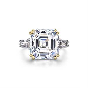 S925 anillo de plata esterlina joyería diamante cuadrado 7 quilates anillo joyería señoras anillo de boda - Product Image 1